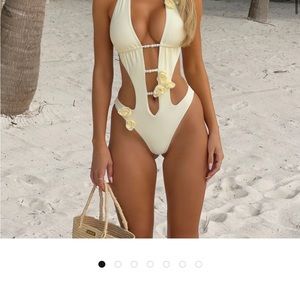 Cream Bridal One Piece Swimsuit